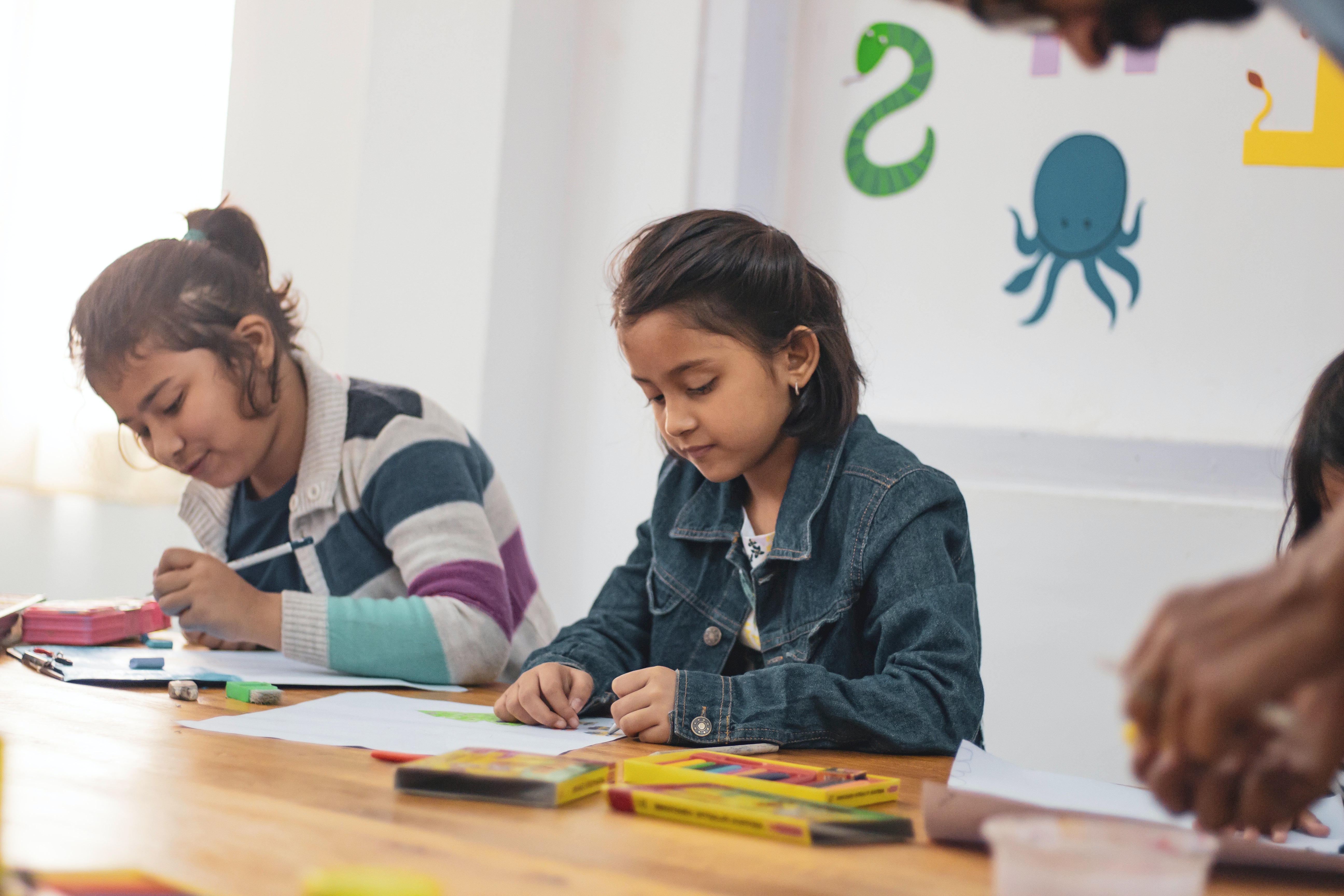 Kids doing school work