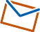 Blue and orange mail icon