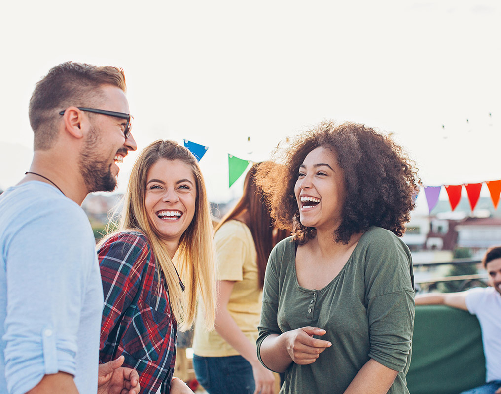 Group of people at community event