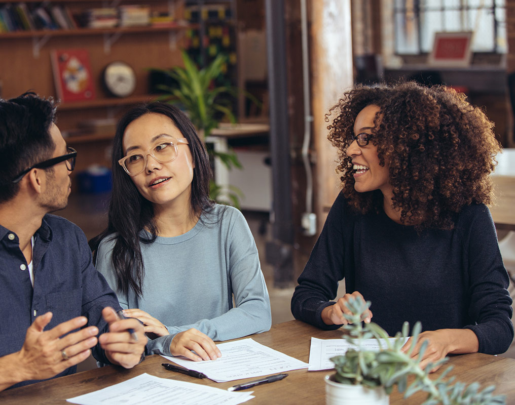 Young couple meeting with banking professional