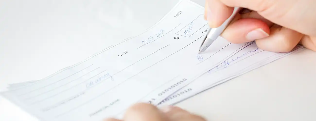 writing a check