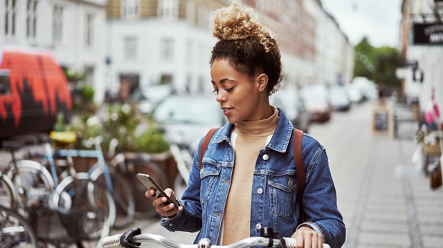 Woman on a bike