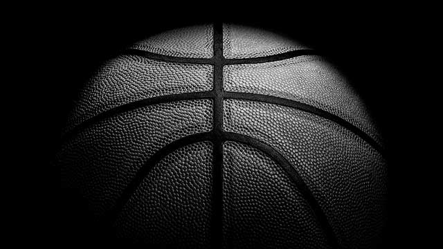black and white basketball image